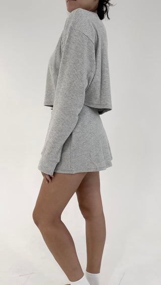 Soft Intentions Cropped Sweater - Gray