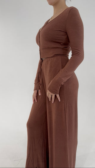 The Daydream Cropped Cardigan - Brown