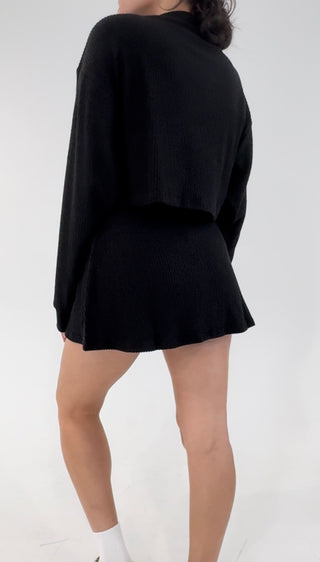 Soft Intentions Ribbed Skort - Black