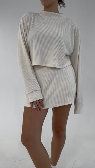 Soft Intentions Ribbed Skort - Whip Cream
