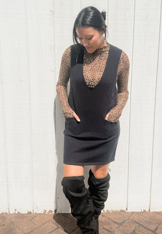 Cozy Orchard Knit Dress - Black
