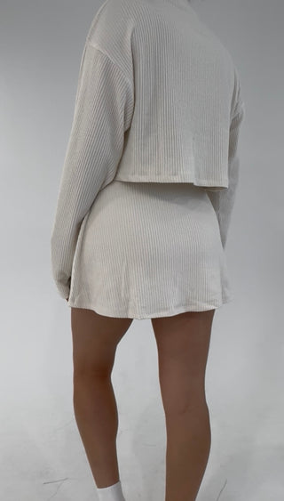 Soft Intentions Ribbed Skort - Whip Cream