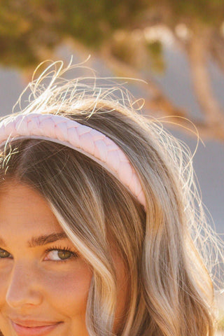 Braided Chiffon Headband - Peach