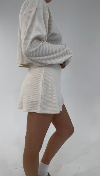 Soft Intentions Ribbed Skort - Whip Cream